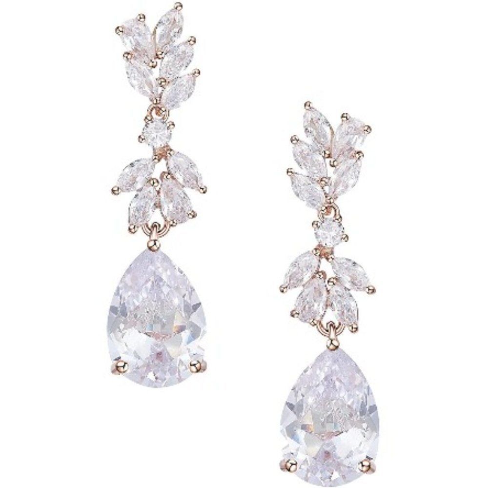 FMO Teardrop Crystal Earrings-RG